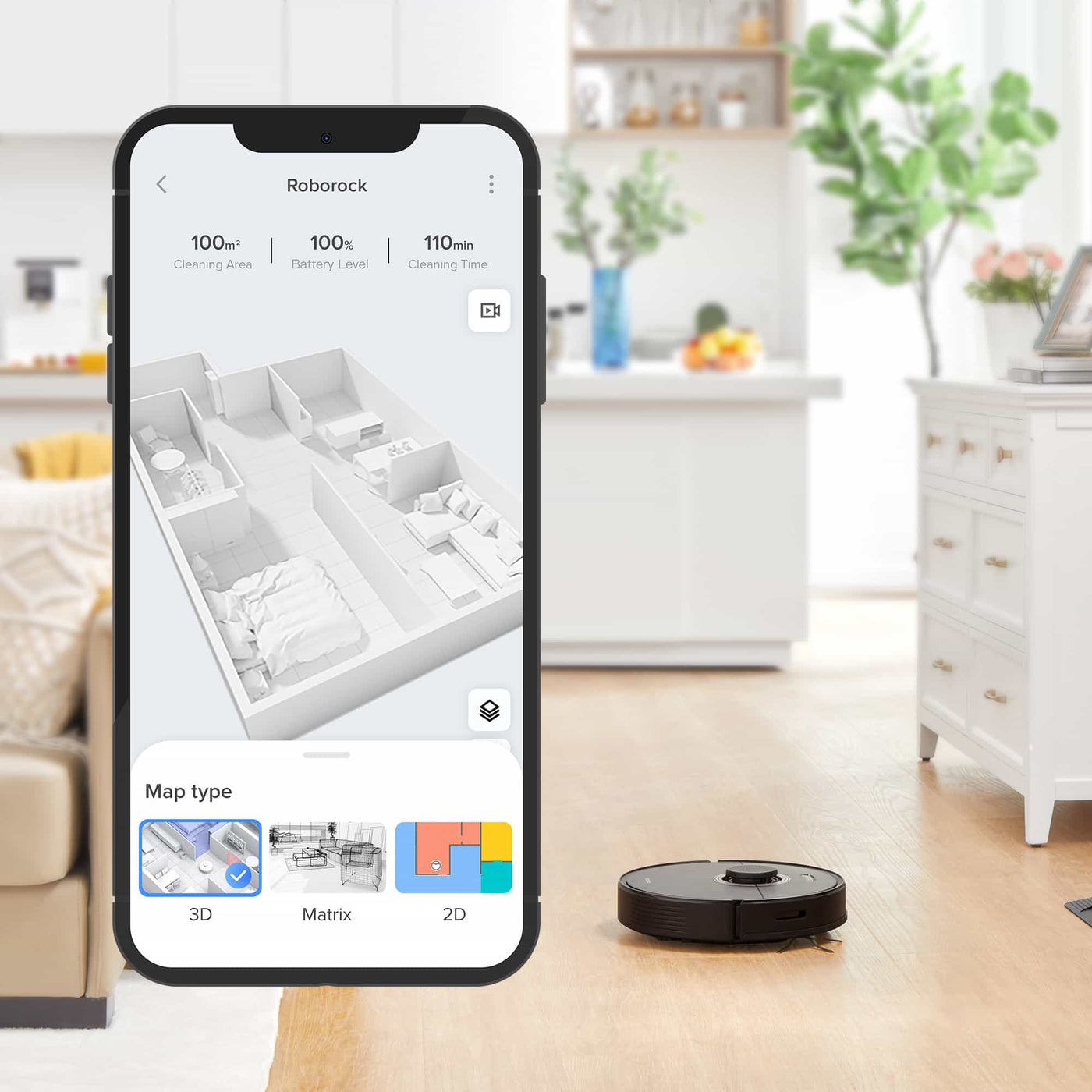 Roborock Robotic Vacuum and Mop Cleaner  - 3D Mapping